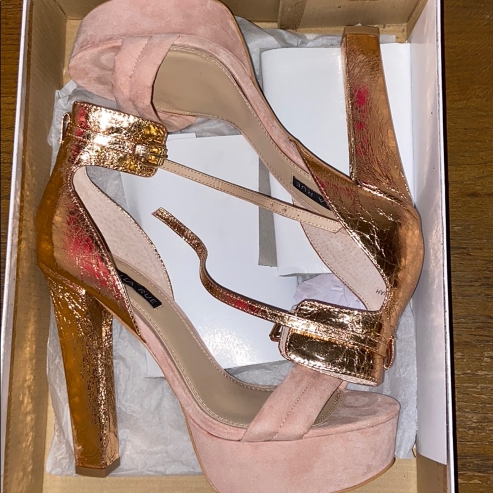 Blush platform sandles